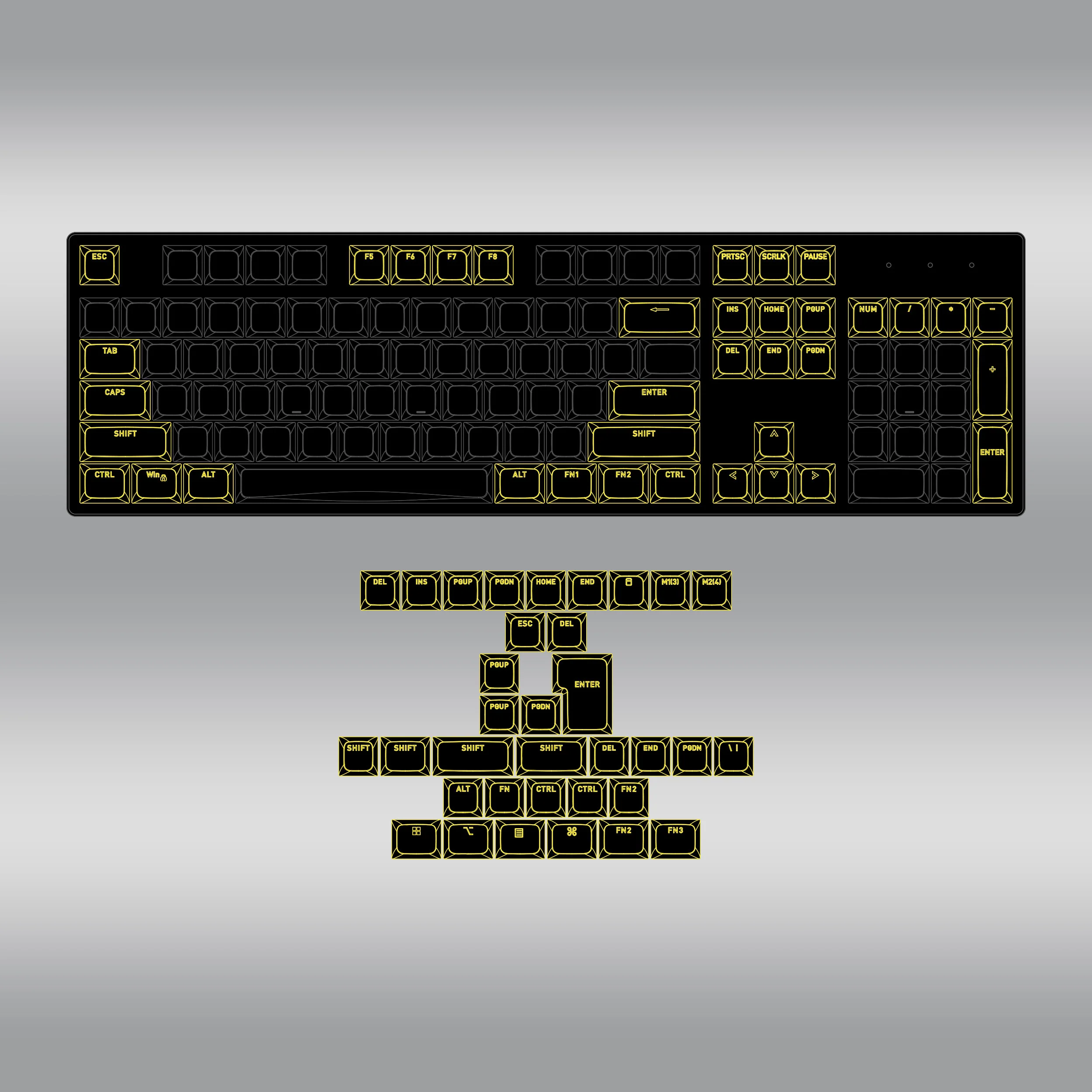 OMA profile PBT Double-shot keycaps set for ANSI / ISO Layouts (part B) - Image 3